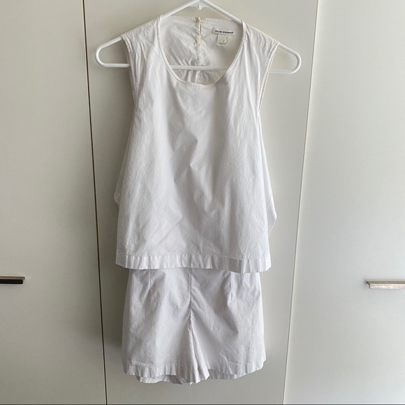 Club Monaco Pirro Open Back Tie Romper in White 2 - Picture 2 of 4